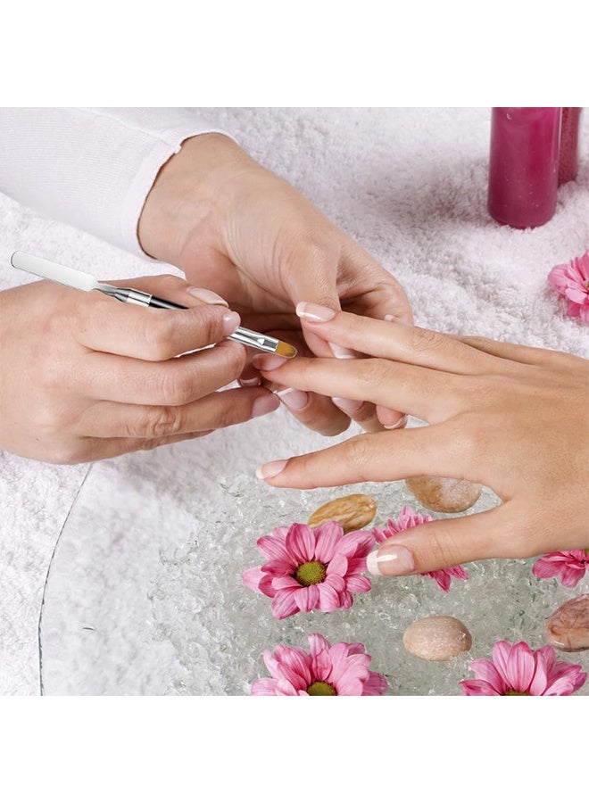 مجموعة من 3 فرش وأدوات تنظيف أظافر من الفولاذ المقاوم للصدأ، تتضمن فرشاة وملتقطة مزدوجة الأطراف من البولي جل، مثالية لخلط البولي جل، ووضع طلاء الأظافر، وفن تزيين الأظافر، مناسبة للاستخدام المنزلي وصالونات التجميل. - Image 3